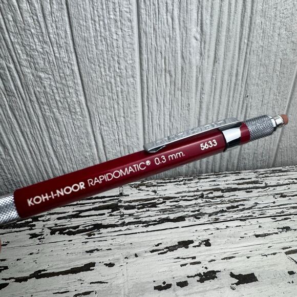 Vintage Koh-I-Noor Rapidomatic 0.3mm Red MECHANICAL DRAFTING PENCIL #5633 Sketch - Picture 3 of 8